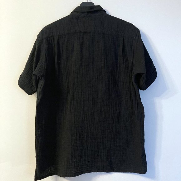 ENGINEERED GARMENTS Black Short Sleeve Camp Shirt Made in The USA S - Picture 14 of 14